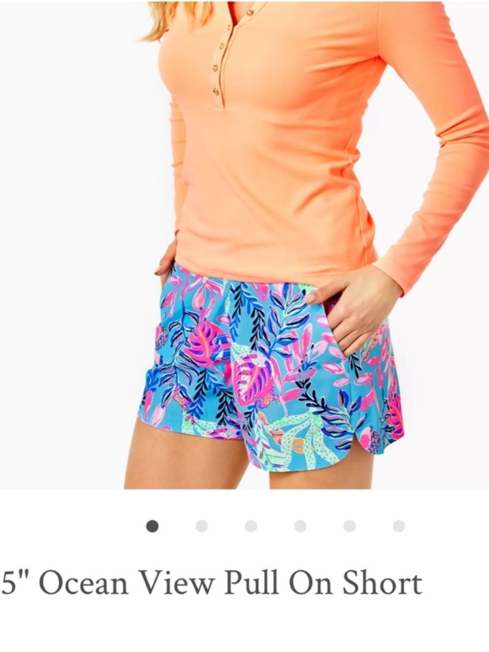 Lilly Pulitzer Blue Multi Tropical Print Pull-On Shorts